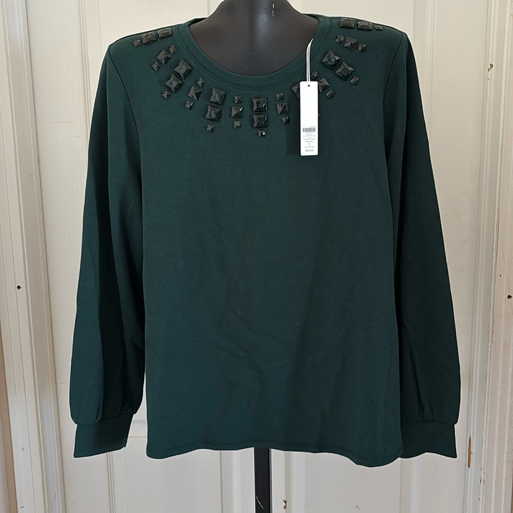 NWT Chicos Zenergy Jeweled Sweater